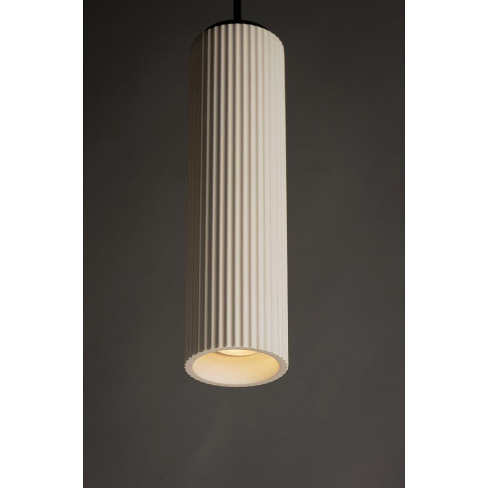 ET2 Pleat 1-Light LED Plaster Pendant in Matte Black, , large