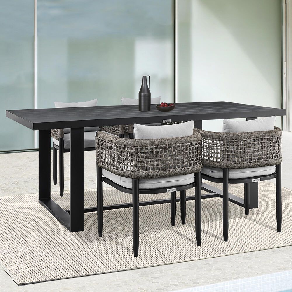 Blue River Felicia 5-Piece Patio Dining Table Set in Black, , large