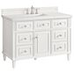 James Martin Vanities Lorelai 48" Single Vanity in Bright White with 3 cm Arctic Fall Solid Surface Top, , large