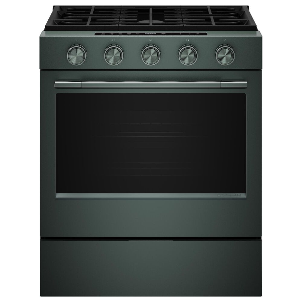 KitchenAid 2-Piece Kitchen Package with 30" Slide-In Smart Gas Range and 30" Over-the-Range Microwave Oven in Juniper, , large