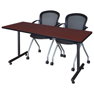 Regency Global Sourcing Kobe MKTRCT6630MH23BK 3-Piece Training Table Set in Mahogany and Black, , large