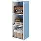 HOMLUX 3-Tier Bookcase with Decorative Open Shelves in White and Light Blue, , large