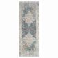 Surya Solar 3" x 8" Sky Blue, Charcoal, Light Gray, White and Saffron Runner, , large