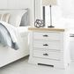 Ashley Queen Storage Bed and Two Nightstands in White and Natural, , large