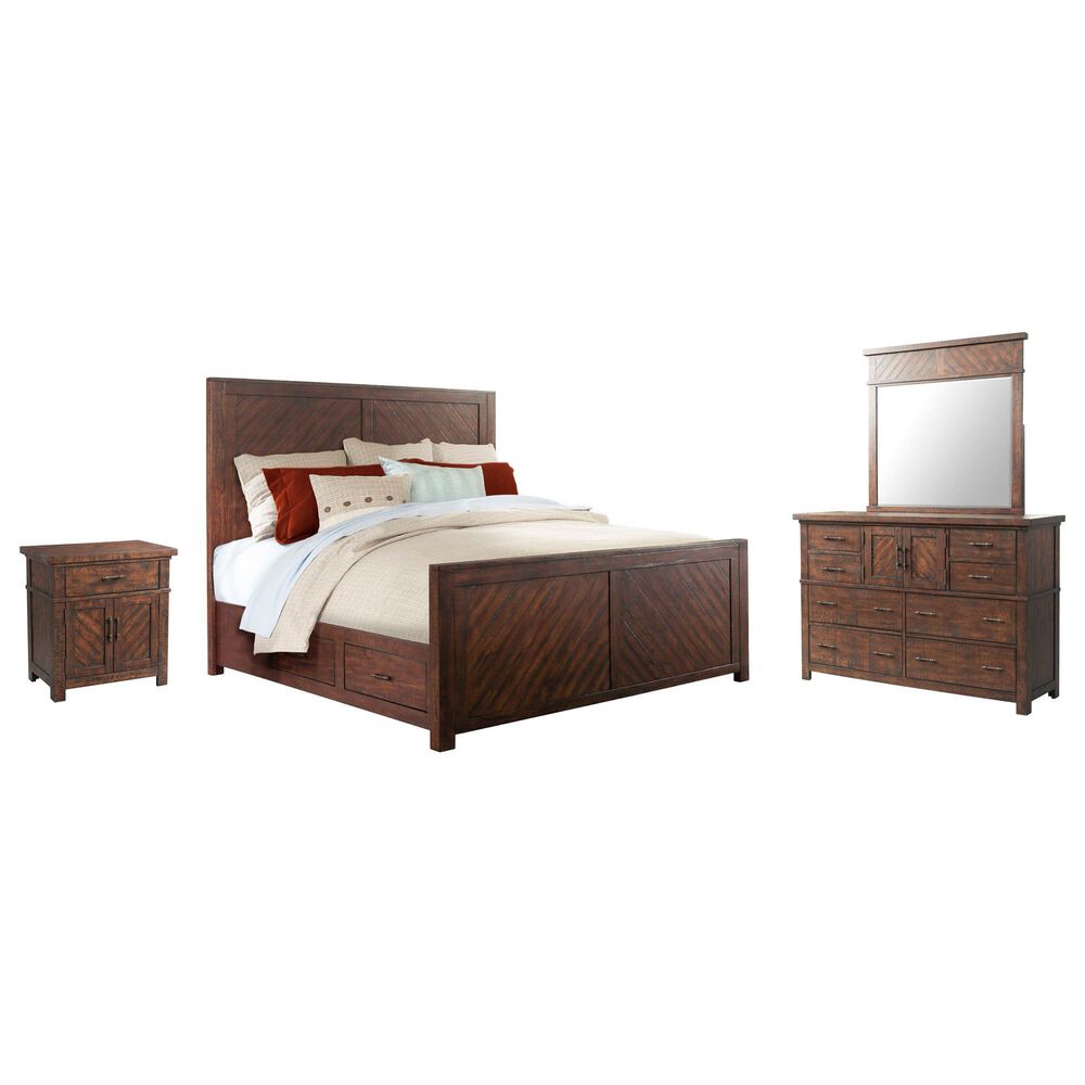 Mayberry Hill Jax 4-Piece Queen Bedroom Set in Cherry, , large