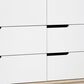 Babyletto Hudson 6 Drawer Double Dresser in Washed Natural and White, , large