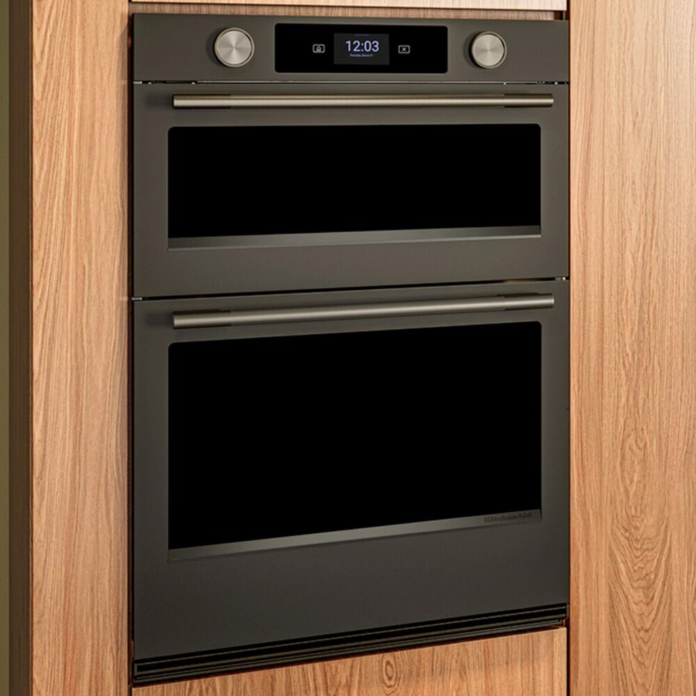 KitchenAid 6.4 Cu. Ft. Smart Electric Combo Wall Oven with Intelligent Cooking Camera in Black Ore, , large