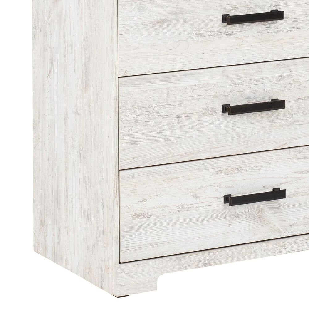 Ashley Shawburn 5-Drawer Chest in Whitewash and Charcoal Gray, , large