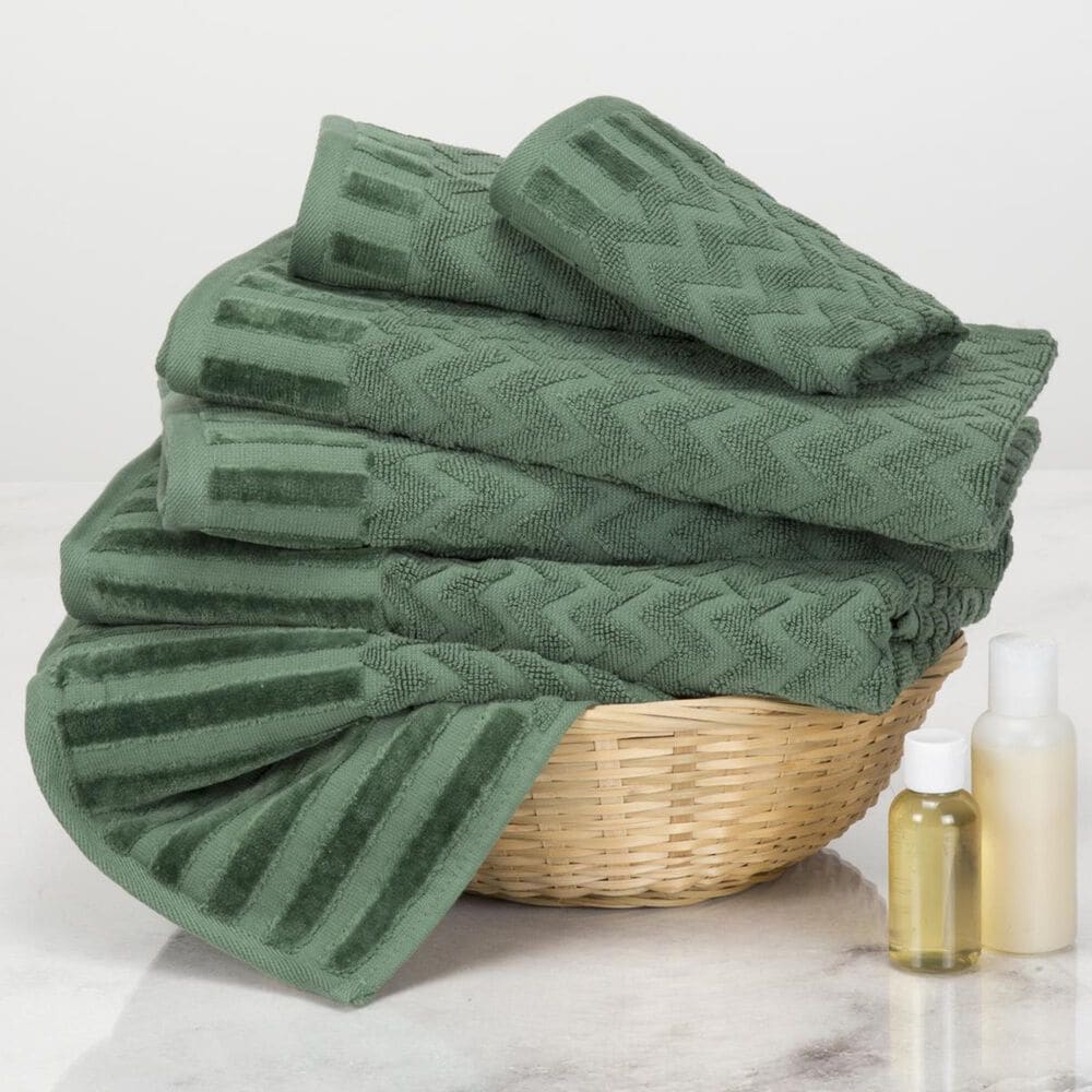 Timberlake Lavish Home Chevron 100% Cotton 6 Piece Towel Set, , large