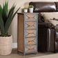 Baxton Studio Laurel 5-Drawer Accent Storage Cabinet in Whitewashed Oak Brown and Antique Grey, , large