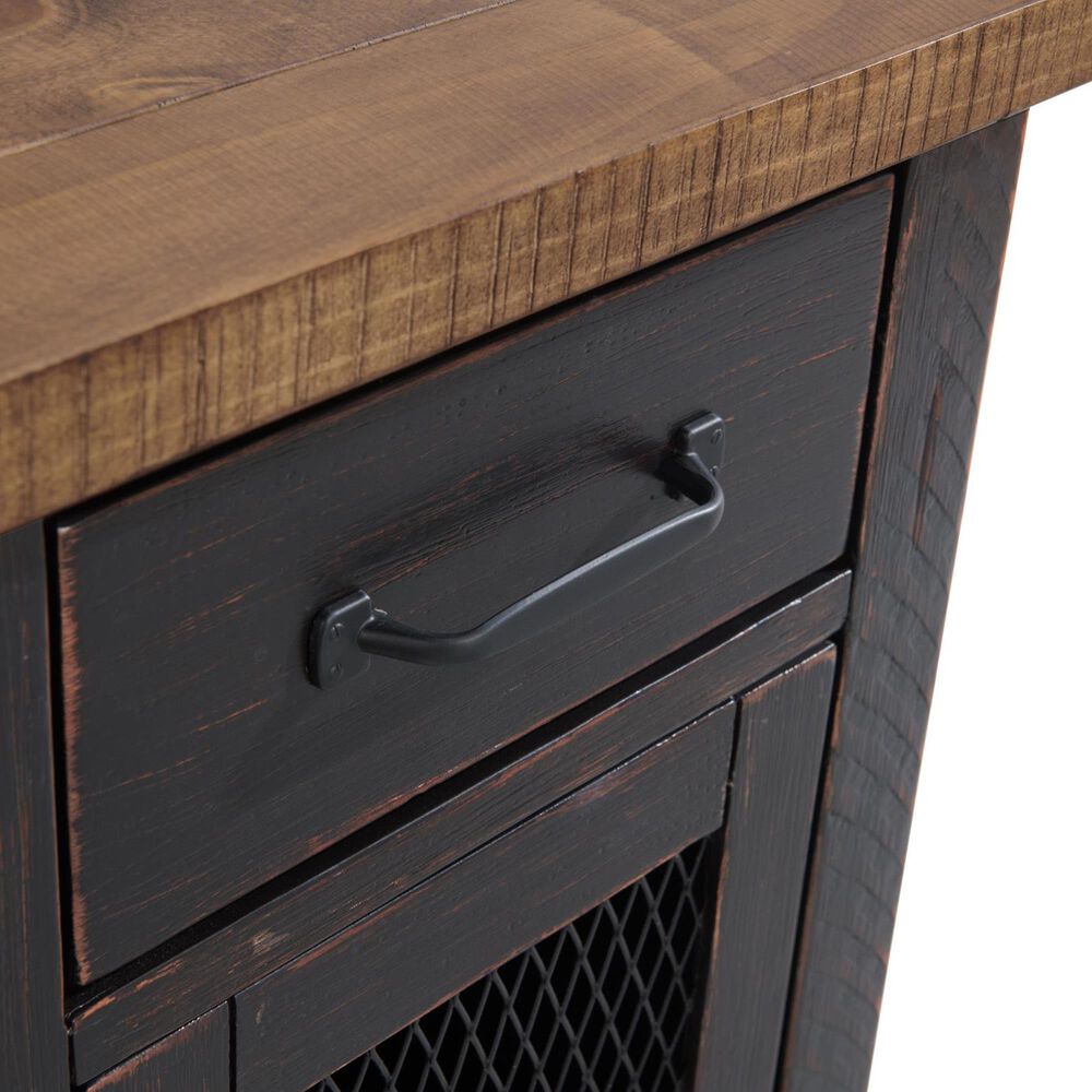 Forma &amp; Co Rustic Chairside Table in Black and Honey, , large