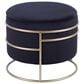 Rta Products Elegant Storage Ottoman with Gold Frame in Black, , large