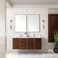 James Martin Vanities Amberly 60" Double Bathroom Vanity in Mid-Century Walnut with 3 cm Parisien Bleu Quartz Top and Rectangular Sinks, , large