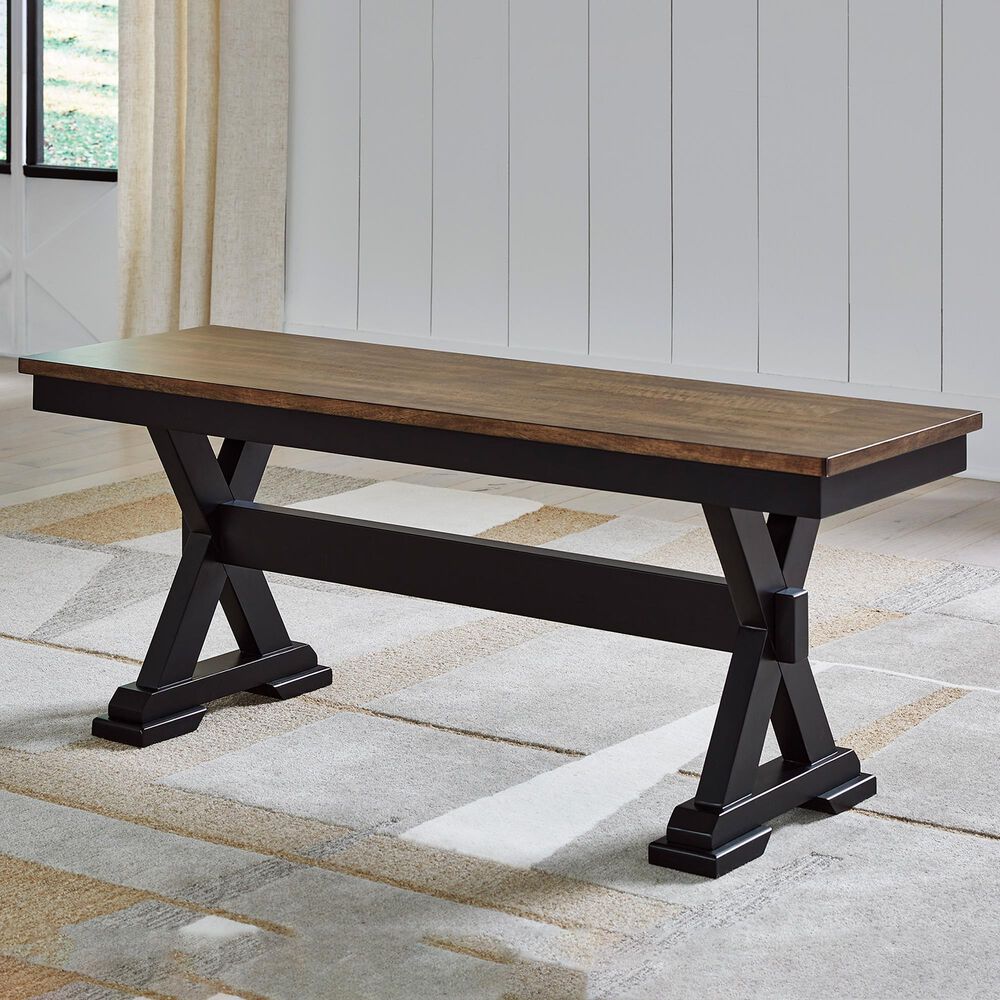 Ashley Wildenauer Dining Bench in Brown and Black, , large