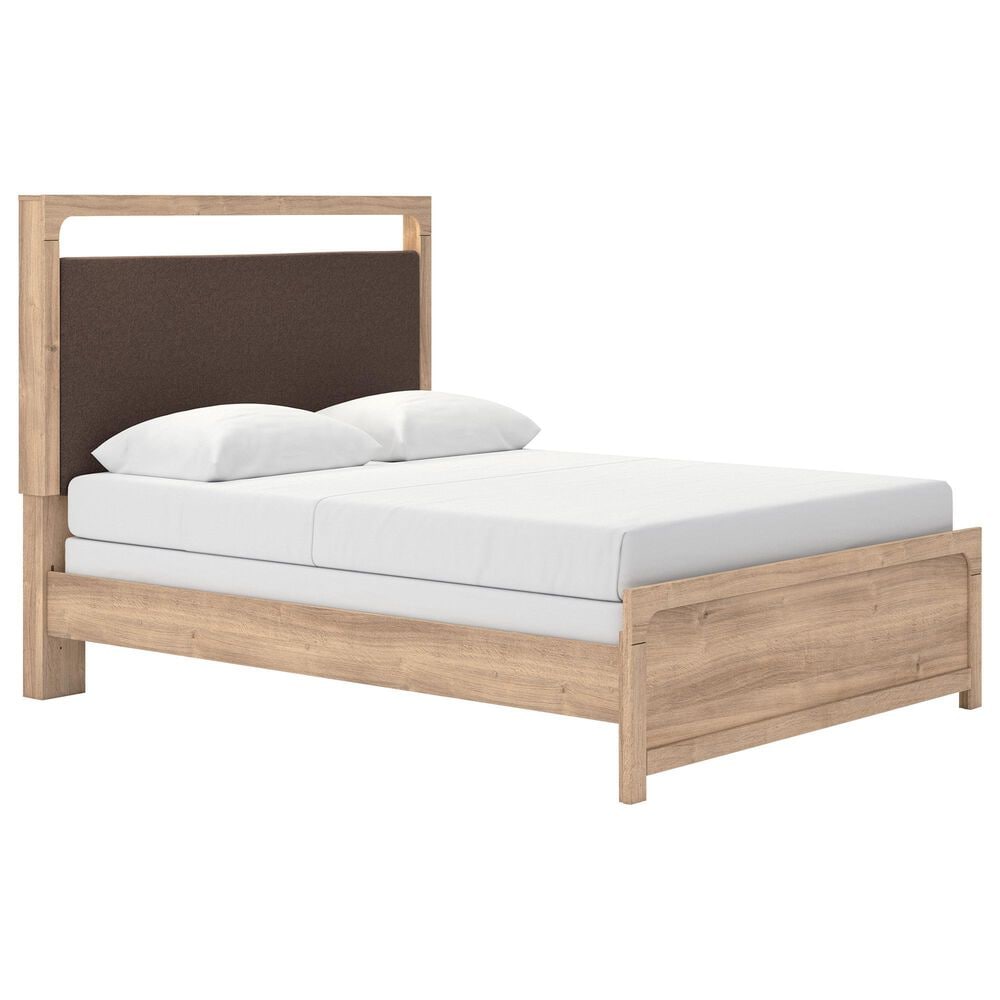 Ashley Kinlanni Queen Upholstered Panel Bed in Tan, , large