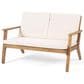 Hearth and Haven Temecula 4-Piece Outdoor Chat Set with Natural Rectangular Coffee Table in Cream, , large
