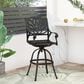 Hearth and Haven Outdoor Aluminum Swivel Barstool with Scrolled Arms in Bronze, , large