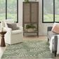 Nourison Garden Oasis GOA01 Green and Ivory 5" x 7" Indoor/Outdoor Area Rug, , large