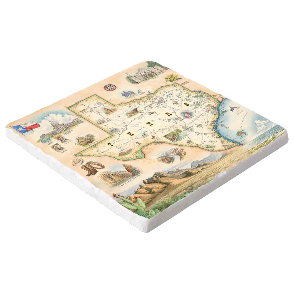 Xplorer Maps Texas Natural Stone Trivet, , large