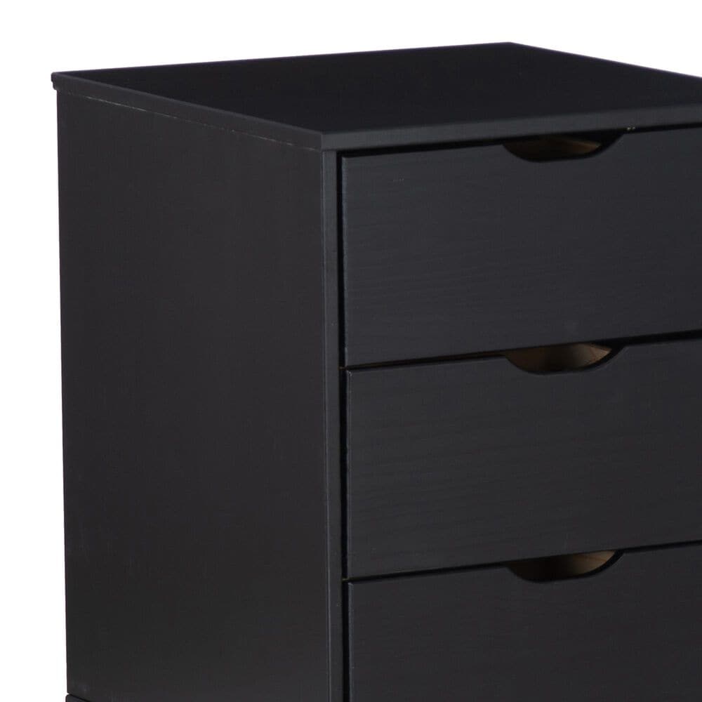 Linon Home Decor Polly 3-Drawer Nightstand in Black, , large