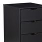 Linon Home Decor Polly 3-Drawer Nightstand in Black, , large