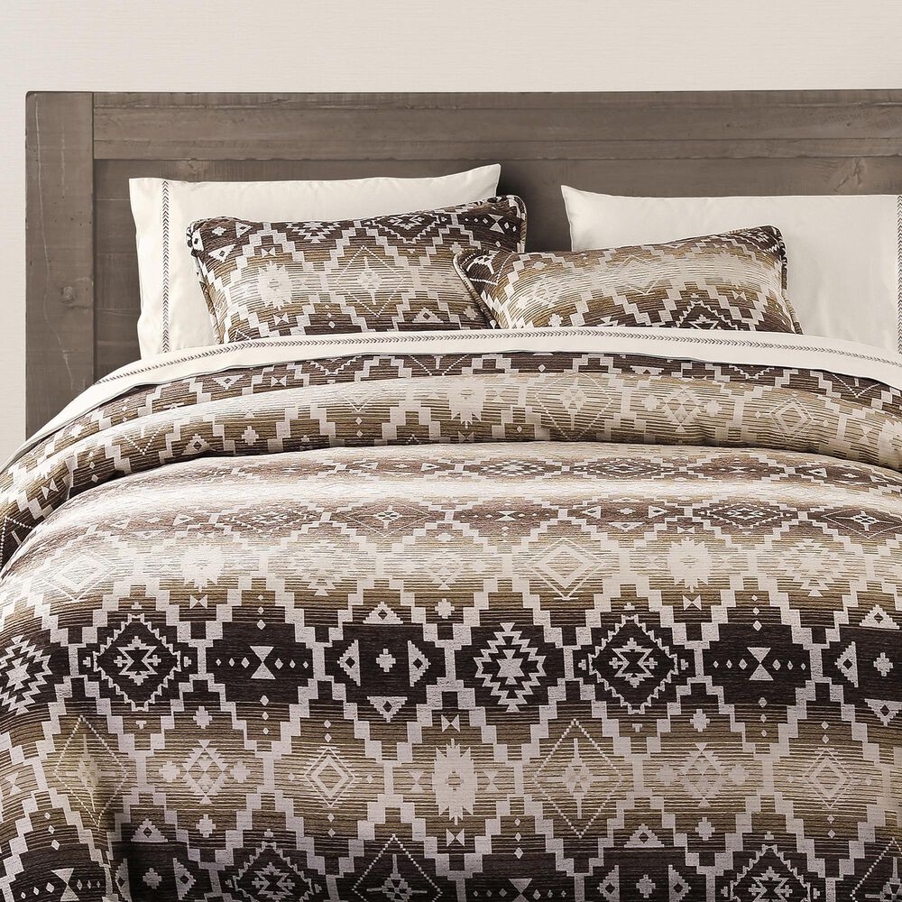 HiEnd Accents Chalet Aztec 3-Piece Super King Comforter Set in White and Brown, , large
