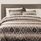 HiEnd Accents Chalet Aztec 3-Piece Super King Comforter Set in White and Brown, , large