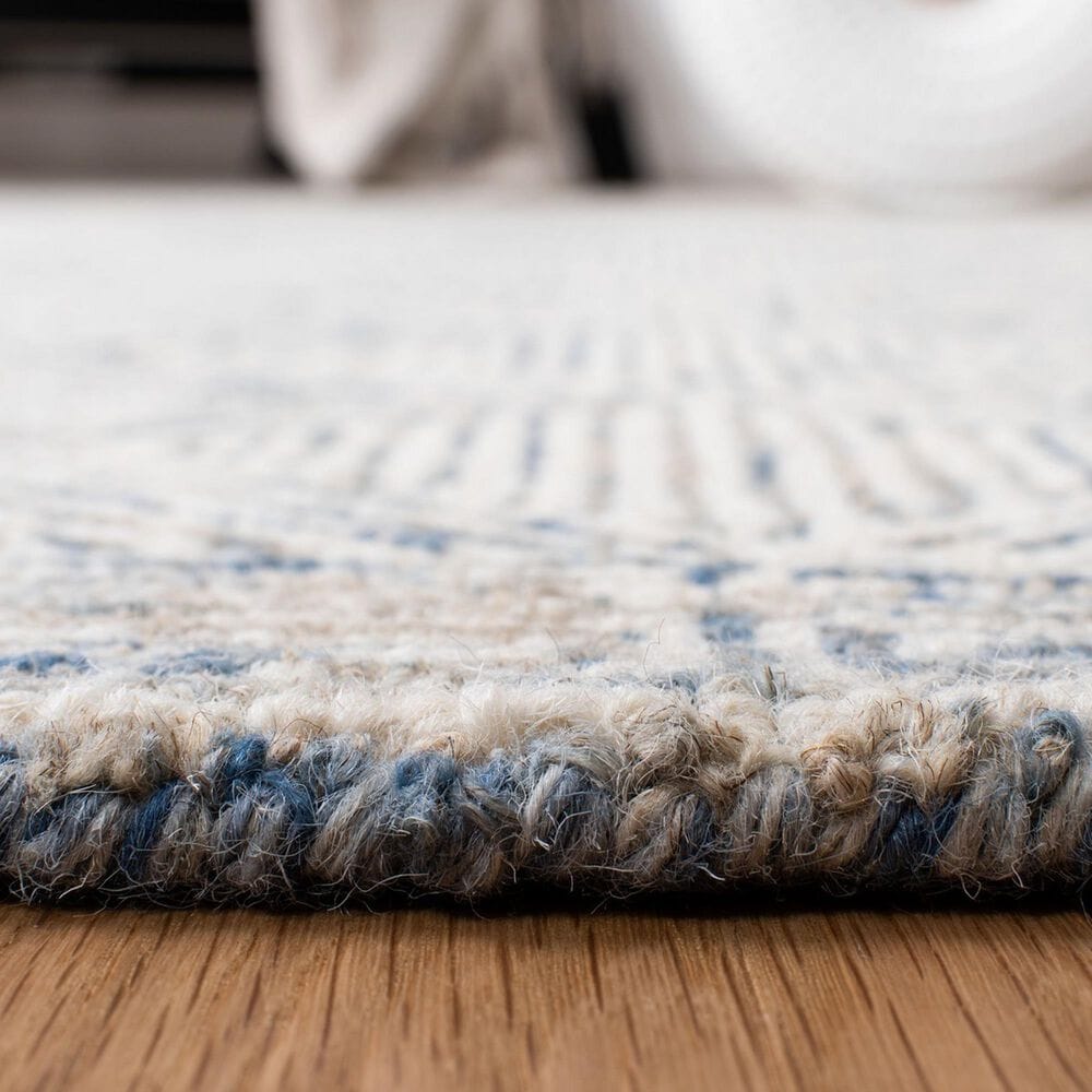 Safavieh Micro-Loop MLP538M 3&#39; Square Blue and Ivory Area Rug, , large