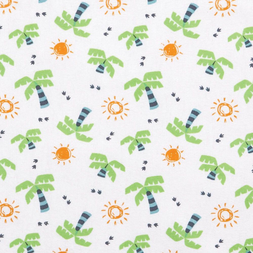 Trend Labs Palm Deluxe Flannel Fitted Crib Sheet in White, , large