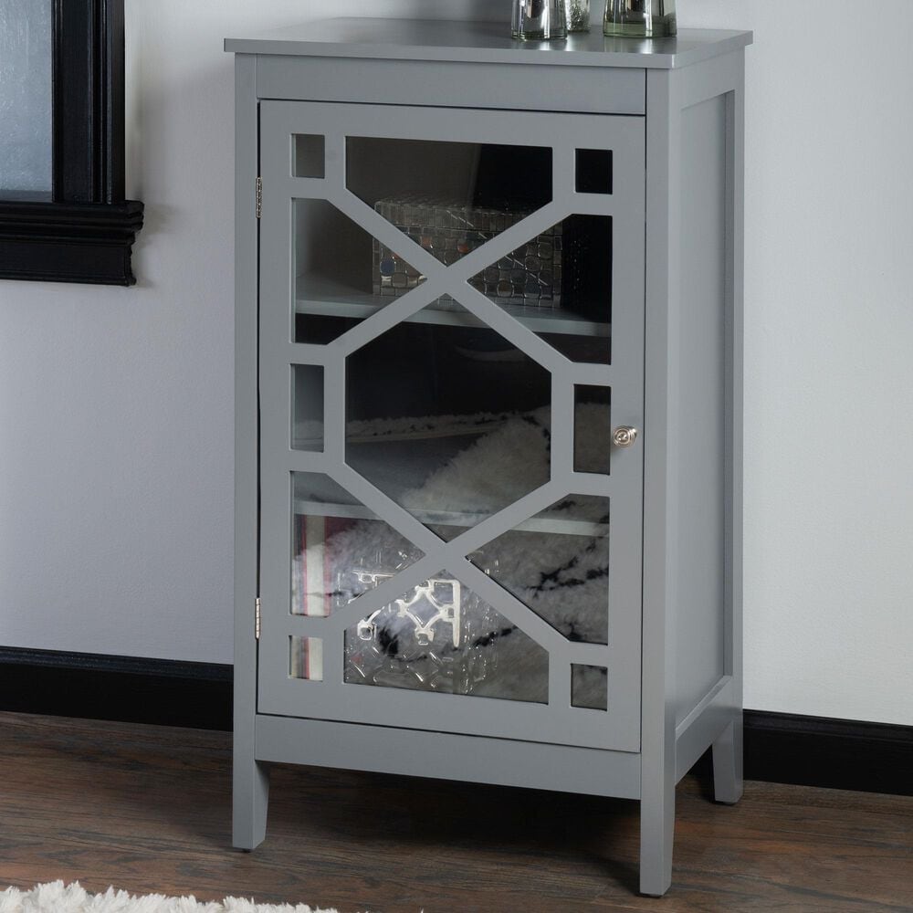 Linon Home Decor Fetti Small Cabinet in Grey, , large