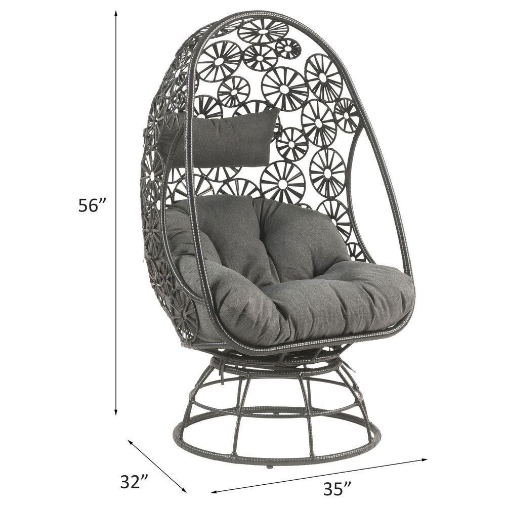 Hearth and Haven Hikre2-piece Metal Outdoor Lounge Chair Set in Charcoal, , large
