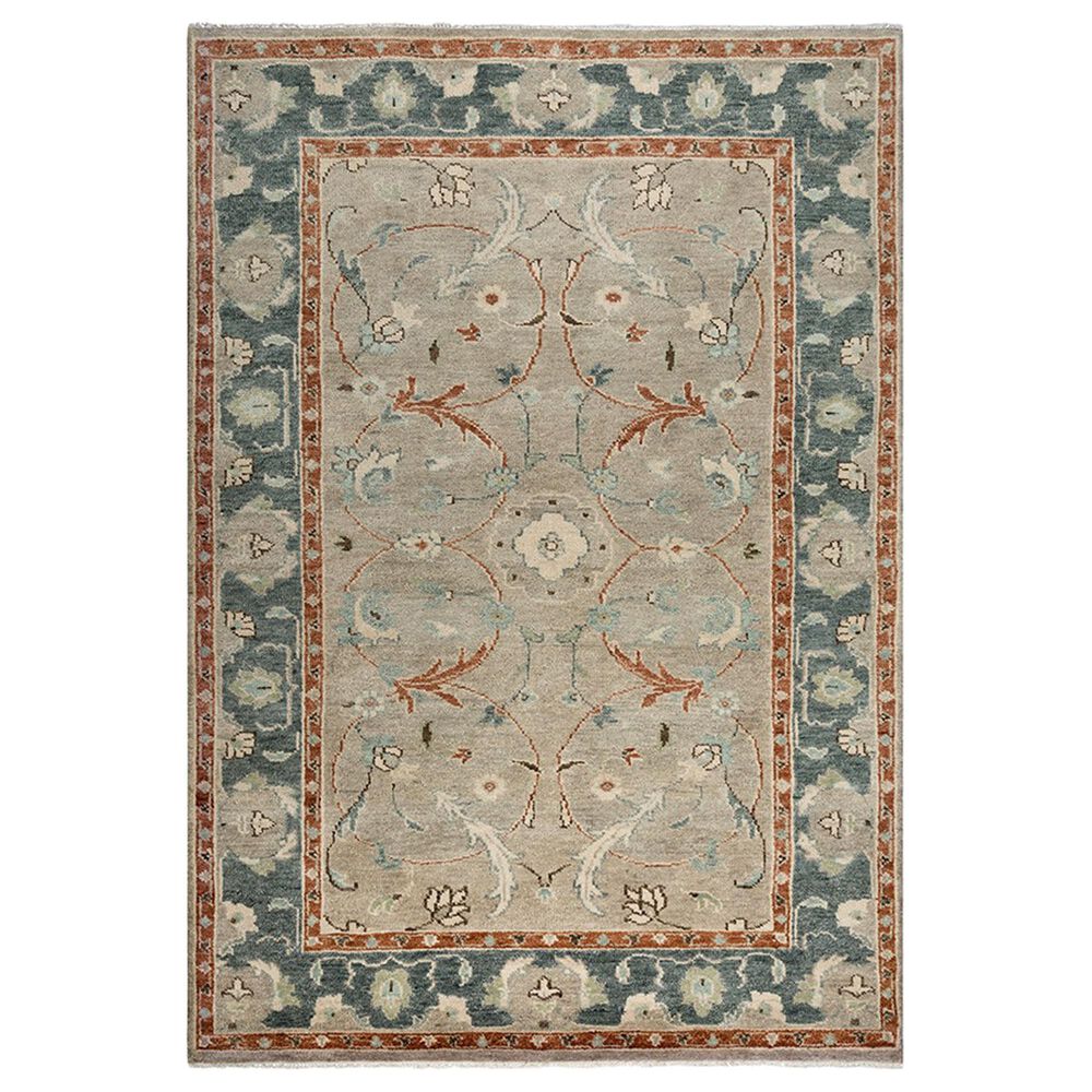 RIZZY Belmont 10" x 14" Light Blue, Beige and Rust Area Rug, , large