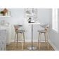 LumiSource Gardenia Swivel Fixed-Height Bar Stool with Cream Faux Leather Upholstery in Chrome and Walnut (Set of 2), , large
