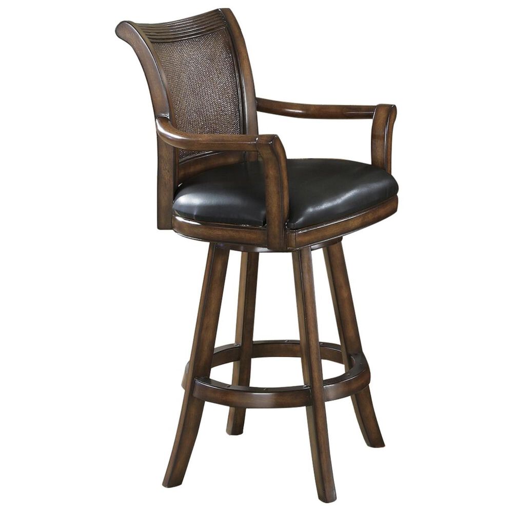 Pacific Landing 29" Traditional Dark Brown Bar Stool, , large