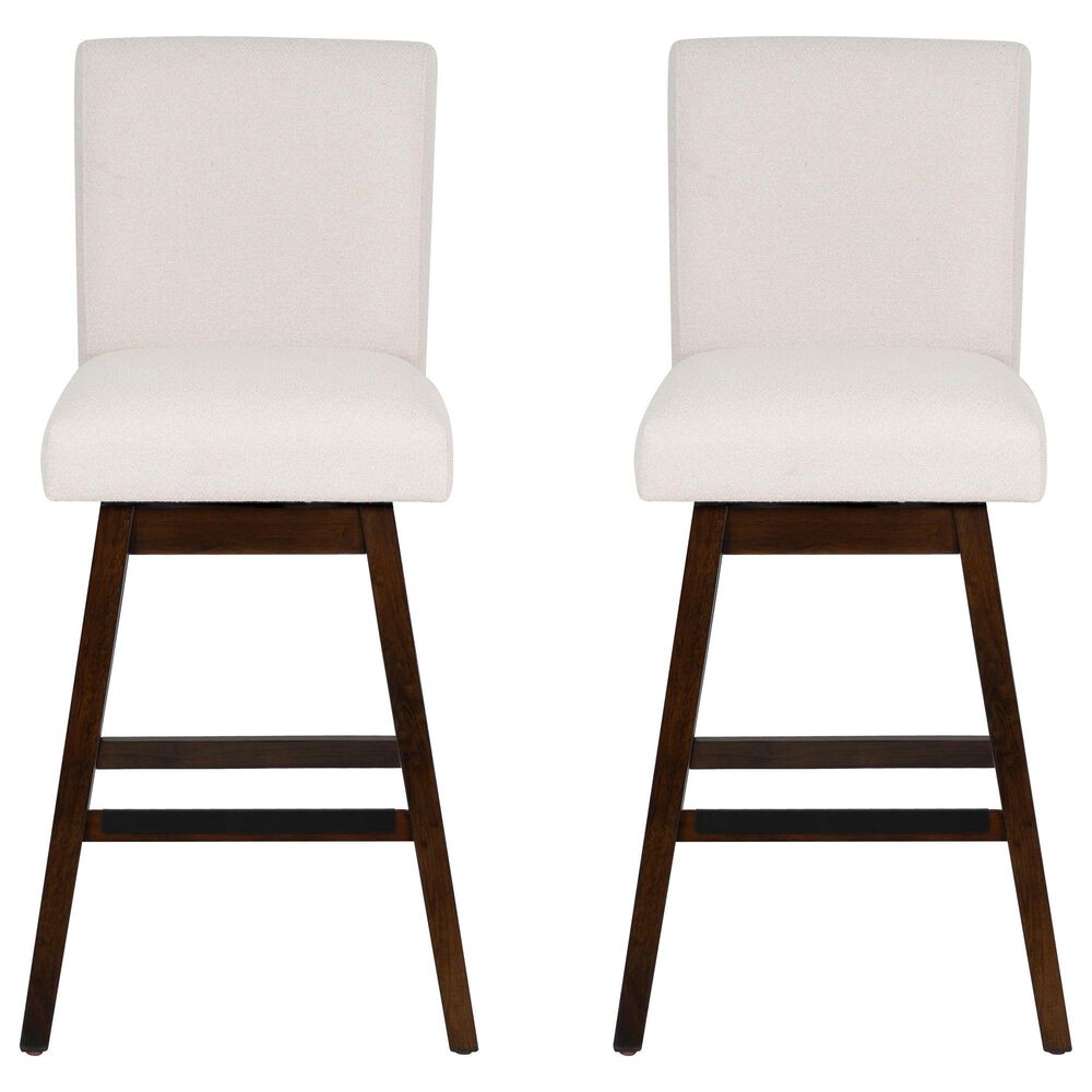 Linon Home Decor Cyrus Swivel Bar Stool in Brown (Set of 2), , large