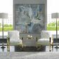 Uttermost 61" x 61" Meditation Hand Painted Canvas in Blue, White, Gray and Gold, , large