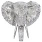 Maple and Jade 16" x 16" Eclectic Elephant Head Wall Decor in Silver, , large