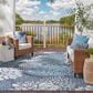 Nourison Garden Oasis GOA06 Navy 9" x 12" Indoor/Outdoor Area Rug, , large