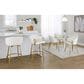LumiSource Claire Swivel Counter Stool with White Faux Leather Upholstery in Gold (Set of 2), , large
