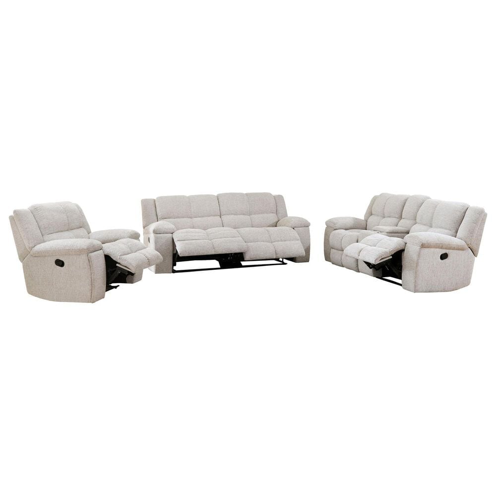 Simeon Collection Buster 3-Piece Manual Living Room Set in Opal Taupe, , large