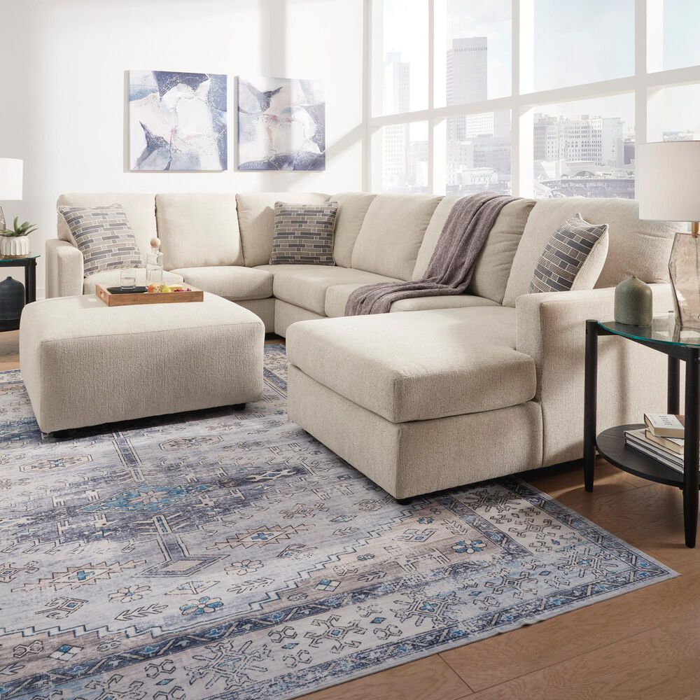 Ashley Edenfield 3-Piece Right Facing Sectional with Chaise in Linen, , large