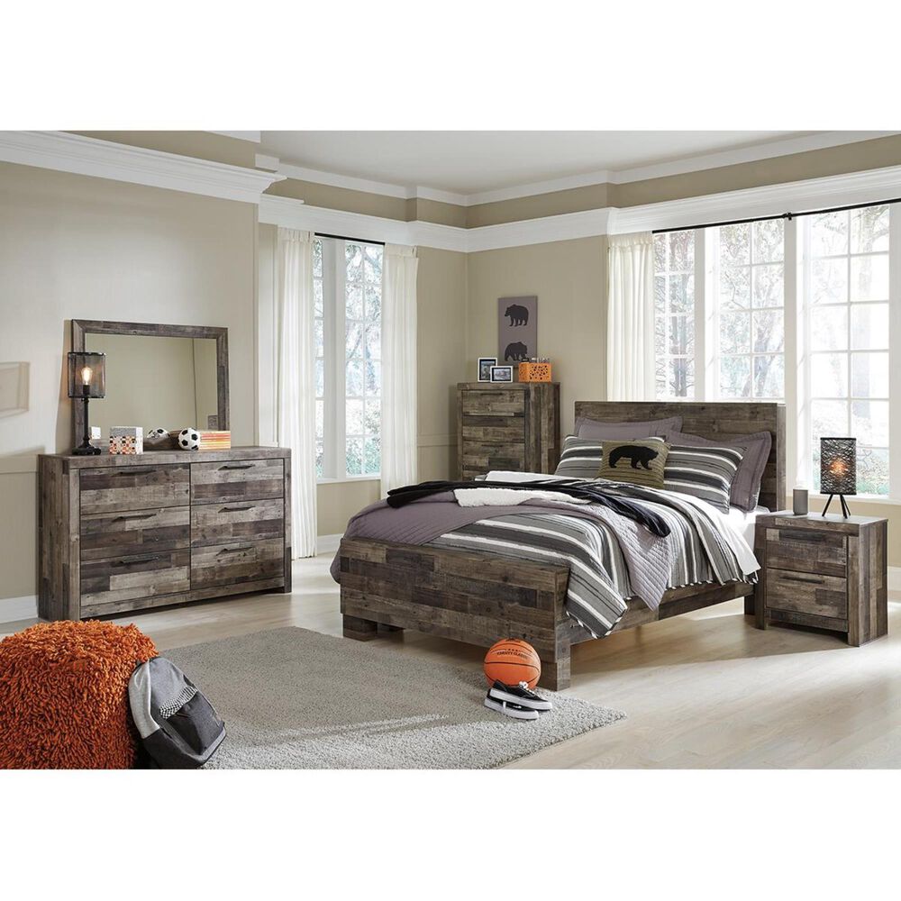 Ashley Derekson 4 Piece Full Panel Bed Set in Rustic Gray, , large