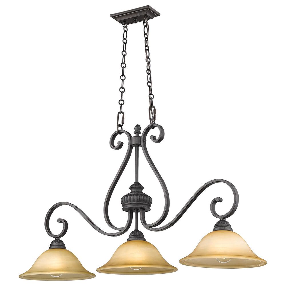Golden Lighting Mayfair 3-Light Pendant in Leather Crackle, , large