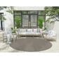 Nourison Courtyard Ivory and Charcoal 8" Round Indoor/Outdoor Area Rug, , large