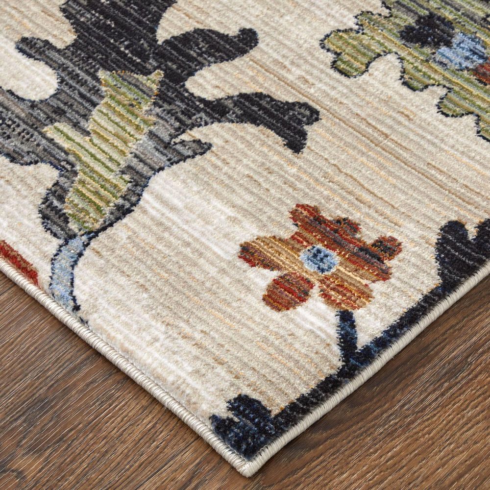 Feizy Melrose Natural 5&#39; x 7&#39;6&quot; Ivory and Multicolor Area Rug, , large