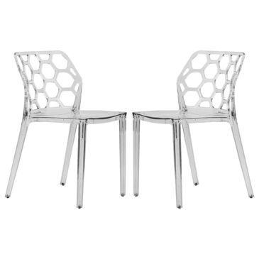 Leisuremod Dynamic Side Chair in Clear (Set of 2), , large
