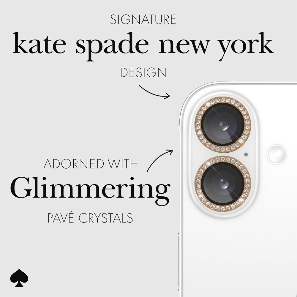 Kate Spade Aluminum Ring Lens Protector for iPhone 16 / iPhone 16 Plus in Stone, , large