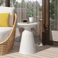 Hearth and Haven Large Patio End Table with Circular Design in White, , large