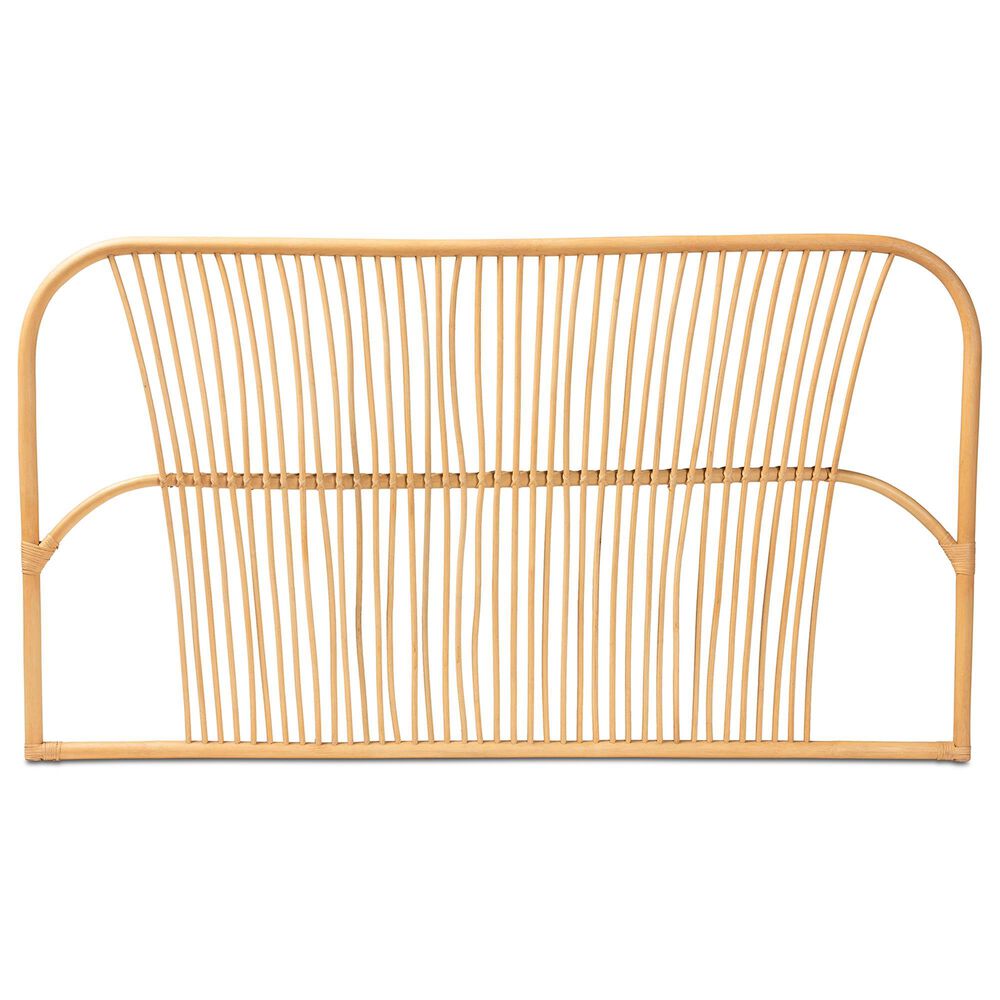 Baxton Studio Laina Queen Wall Mount Headboard in Natural Brown, , large