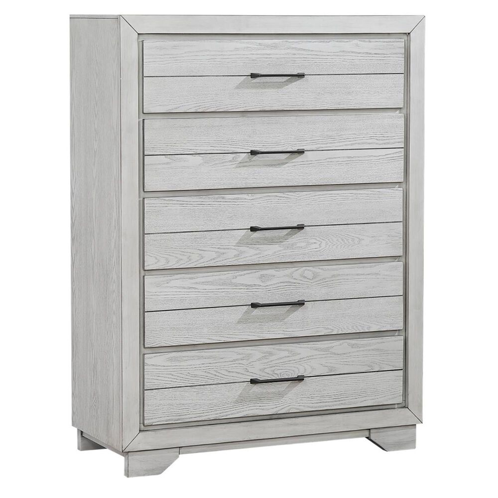 Claremont White Sands 5-Drawer Chest in Chalk White, , large
